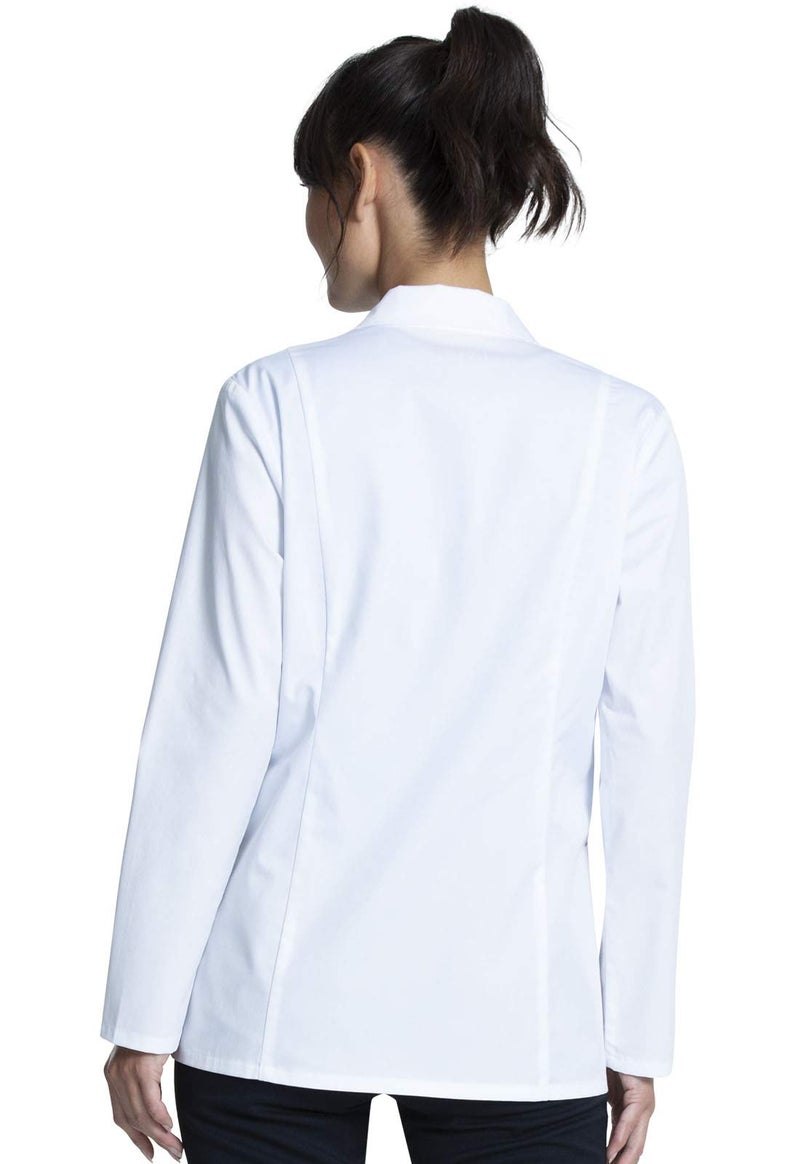 Cherokee Women's Lab Coat 28" Button Up Front Consultation Coat CK451, XL, White - Image 4